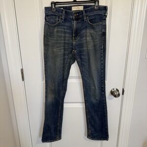 Hollister‎ Jeans Mens 30x32 Blue Slim Straight Denim Button Fly Medium Wash